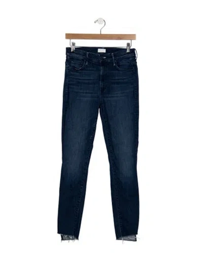 Pre-owned Mother High-rise Skinny Leg Jeans In Blue