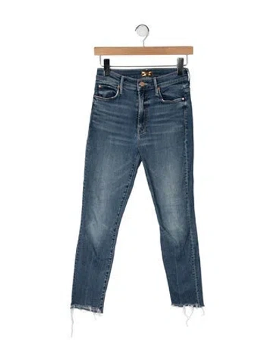 Pre-owned Mother High-rise Skinny Leg Jeans In Blue