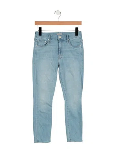 Pre-owned Mother High-rise Skinny Leg Jeans In Blue