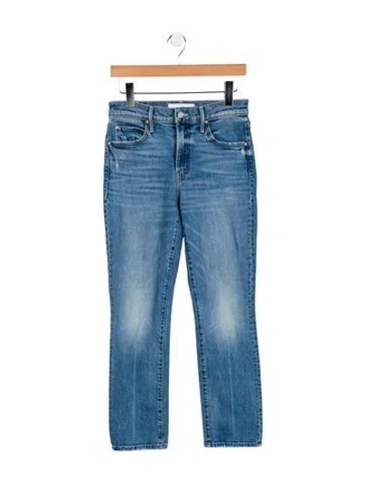 Pre-owned Mother High-rise Skinny Leg Jeans In Blue