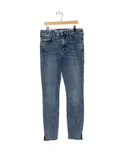 Pre-owned Mother High-rise Skinny Leg Jeans In Blue