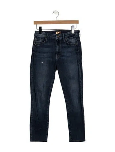 Pre-owned Mother High-rise Skinny Leg Jeans In Blue