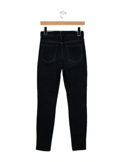 Pre-owned Mother High-rise Skinny Leg Jeans In Blue