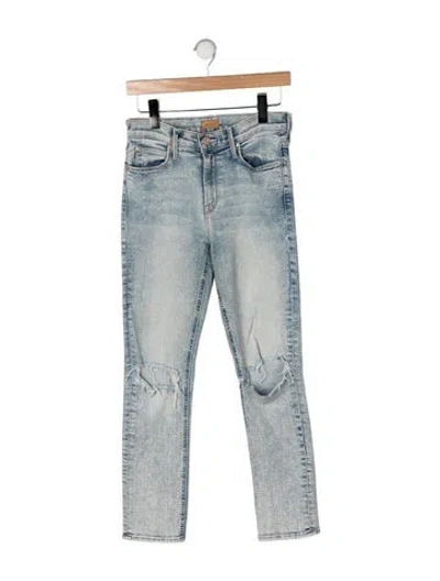 Pre-owned Mother High-rise Skinny Leg Jeans In Blue