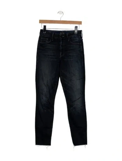 Pre-owned Mother High-rise Skinny Leg Jeans In Blue