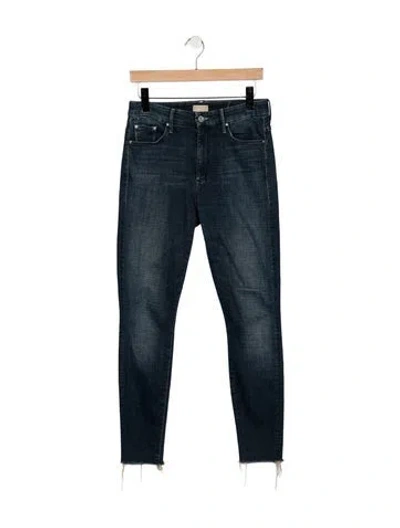 Pre-owned Mother High-rise Skinny Leg Jeans In Blue