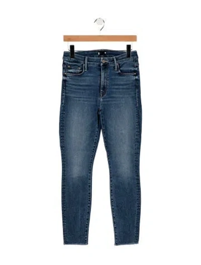 Pre-owned Mother High-rise Skinny Leg Jeans In Blue