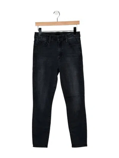 Pre-owned Mother High-rise Skinny Leg Jeans In Blue
