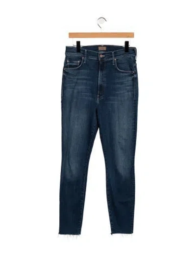 Pre-owned Mother High-rise Skinny Leg Jeans In Blue