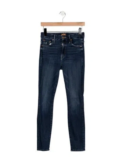 Pre-owned Mother High-rise Skinny Leg Jeans In Blue