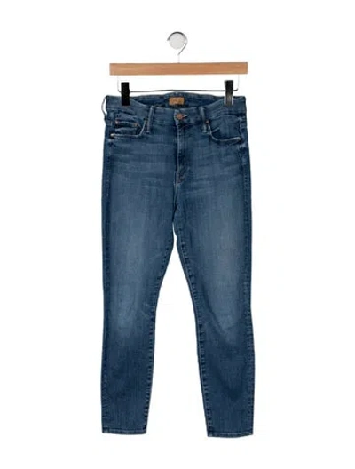 Pre-owned Mother High-rise Skinny Leg Jeans In Blue