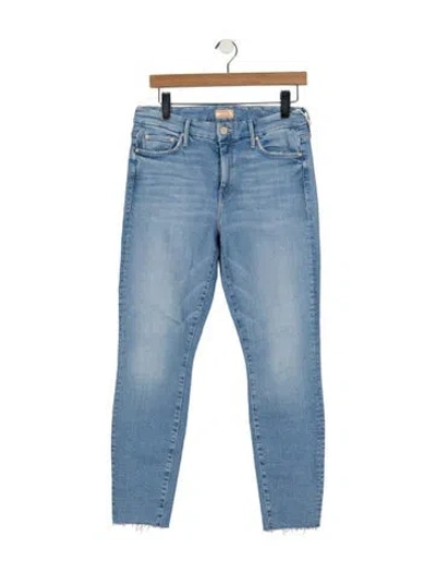 Pre-owned Mother High-rise Skinny Leg Jeans In Blue