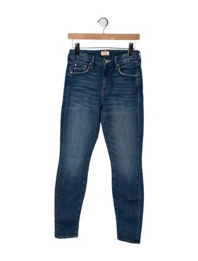 Pre-owned Mother High-rise Skinny Leg Jeans In Blue