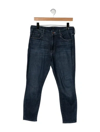 Pre-owned Mother High-rise Skinny Leg Jeans In Blue