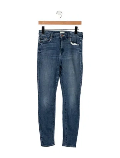Pre-owned Mother High-rise Skinny Leg Jeans In Blue