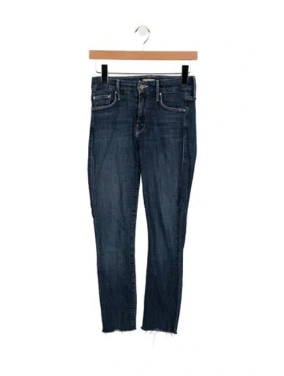 Pre-owned Mother High-rise Skinny Leg Jeans In Blue
