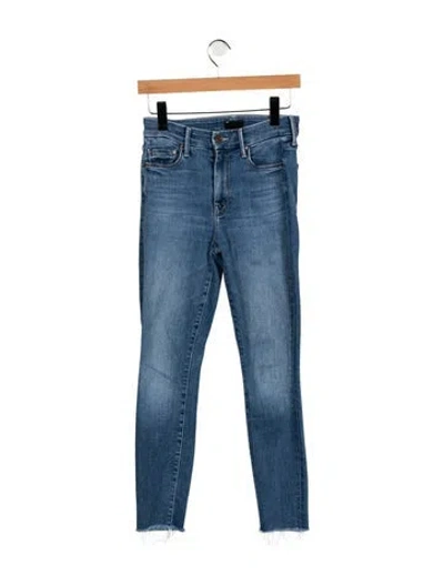 Pre-owned Mother High-rise Skinny Leg Jeans In Blue