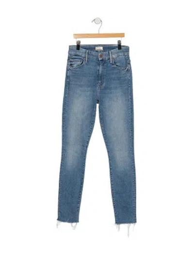 Pre-owned Mother High-rise Skinny Leg Jeans In Blue