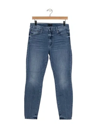 Pre-owned Mother High-rise Skinny Leg Jeans In Blue
