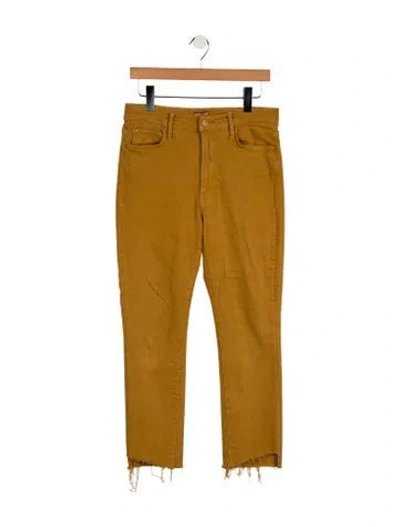 Pre-owned Mother High-rise Skinny Leg Jeans In Brown