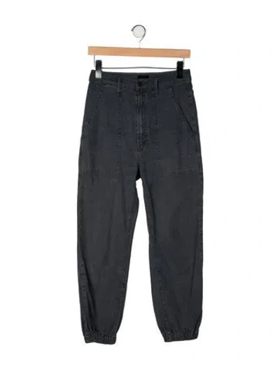 Pre-owned Mother High-rise Skinny Leg Jeans In Gray