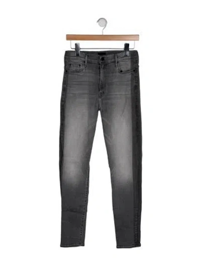 Pre-owned Mother High-rise Skinny Leg Jeans In Gray