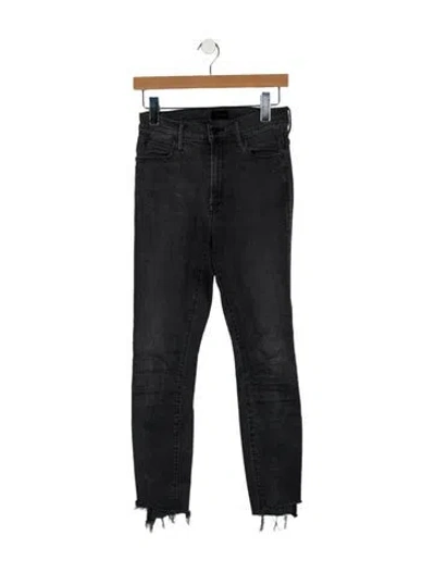 Pre-owned Mother High-rise Skinny Leg Jeans In Gray