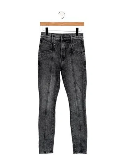 Pre-owned Mother High-rise Skinny Leg Jeans In Gray