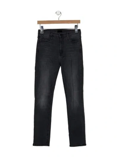 Pre-owned Mother High-rise Skinny Leg Jeans In Gray