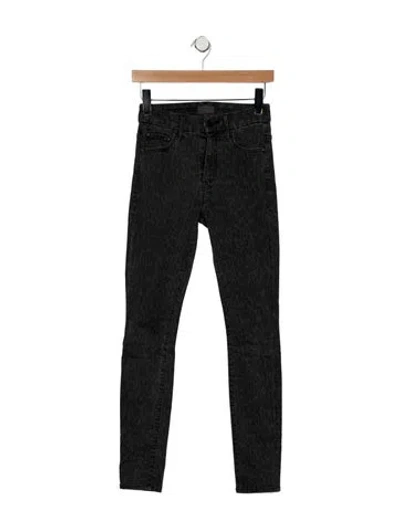 Pre-owned Mother High-rise Skinny Leg Jeans In Gray