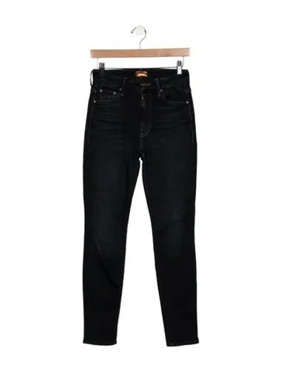Pre-owned Mother High-rise Skinny Leg Jeans In Gray