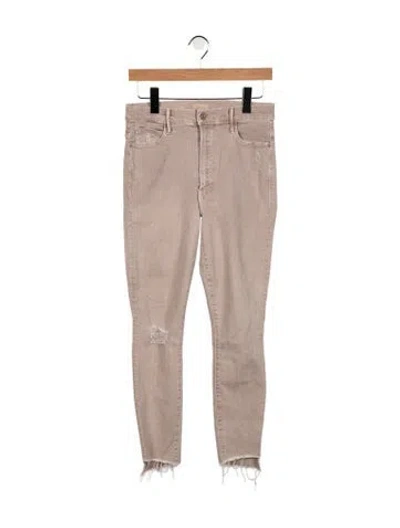 Pre-owned Mother High-rise Skinny Leg Jeans In Gray