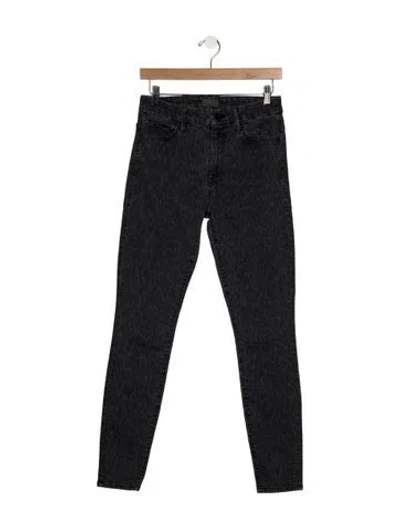 Pre-owned Mother High-rise Skinny Leg Jeans In Gray