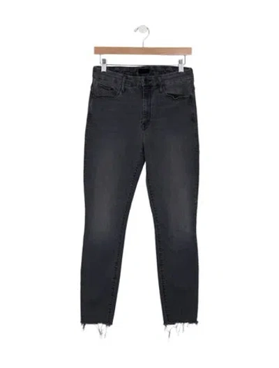 Pre-owned Mother High-rise Skinny Leg Jeans In Gray