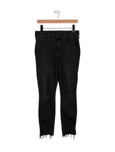 Pre-owned Mother High-rise Skinny Leg Jeans In Gray