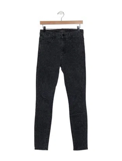 Pre-owned Mother High-rise Skinny Leg Jeans In Gray