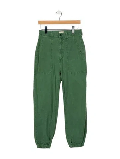 Pre-owned Mother High-rise Skinny Leg Jeans In Green