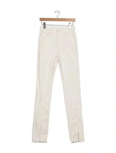 Pre-owned Mother High-rise Skinny Leg Jeans In Neutral