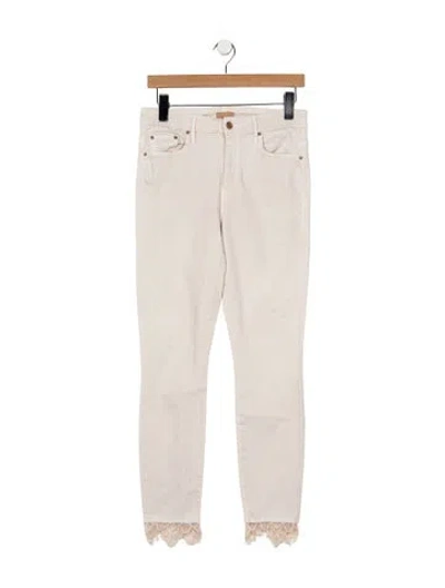 Pre-owned Mother High-rise Skinny Leg Jeans In Neutrals