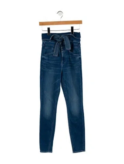 Pre-owned Mother High-rise Skinny Leg Jeans W/ Tags In Blue