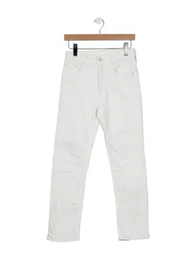 Pre-owned Mother High-rise Skinny Leg Jeans In White
