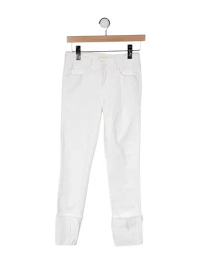 Pre-owned Mother High-rise Skinny Leg Jeans In White
