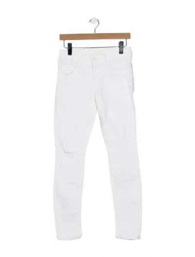 Pre-owned Mother High-rise Skinny Leg Jeans In White