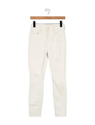 Pre-owned Mother High-rise Skinny Leg Jeans In White