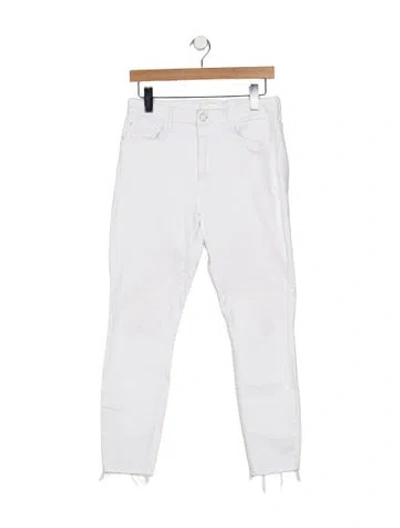 Pre-owned Mother High-rise Skinny Leg Jeans In White