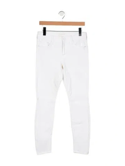 Pre-owned Mother High-rise Skinny Leg Jeans In White