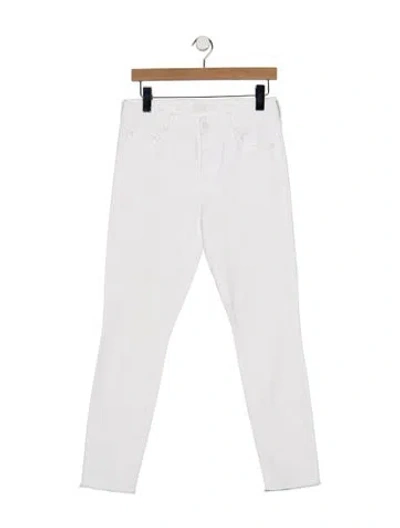 Pre-owned Mother High-rise Skinny Leg Jeans In White