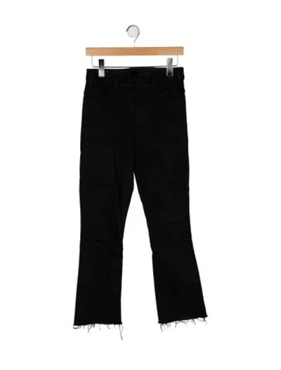 Pre-owned Mother High-rise Straight Leg Jeans In Black