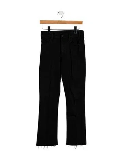 Pre-owned Mother High-rise Straight Leg Jeans In Black