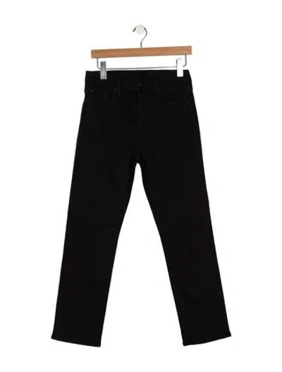 Pre-owned Mother High-rise Straight Leg Jeans In Black